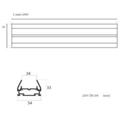 2203-TB-200, шинопровод, L2000xW55xH33
