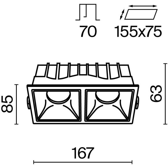 Встраиваемый светильник Maytoni DL043-02-15W3K-D-SQ-W Alfa LED светодиодный LED 30W