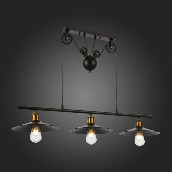 SLE120503-03 Светильник подвесной Черный/Черный E27 3*60W ESPERAZZA