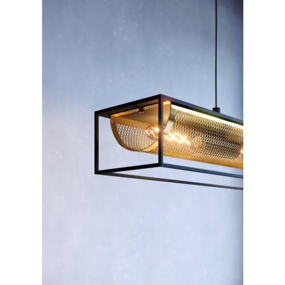 43788 Люстра NOHALES, 4X40W (E27), L1120, B170, H1500, сталь, черный, латунь 43788 Люстра NOHALES, 4X40W (E27), L1120, B170, H1500, сталь, черный, латунь