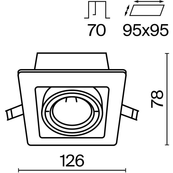 Встраиваемый светильник Maytoni DL008-2-01-B Metal Modern под лампу 1xGU10 50W
