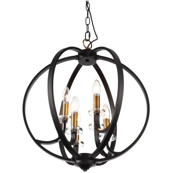 SL1013.423.06 Светильник подвесной ST-Luce Черный, Золото/Черный E14 6*40W PIANETTA SL1013.423.06 Светильник подвесной ST-Luce Черный, Золото/Черный E14 6*40W PIANETTA
