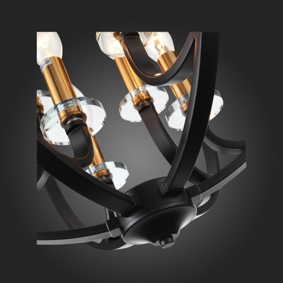 SL1013.423.06 Светильник подвесной ST-Luce Черный, Золото/Черный E14 6*40W PIANETTA SL1013.423.06 Светильник подвесной ST-Luce Черный, Золото/Черный E14 6*40W PIANETTA