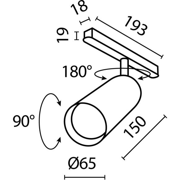 TR032-2-20W2.7K-M-B Трековый магнитный светодиодный светильник Maytoni Exility CRI90+ 2700К 1500Лм 36° 20Вт