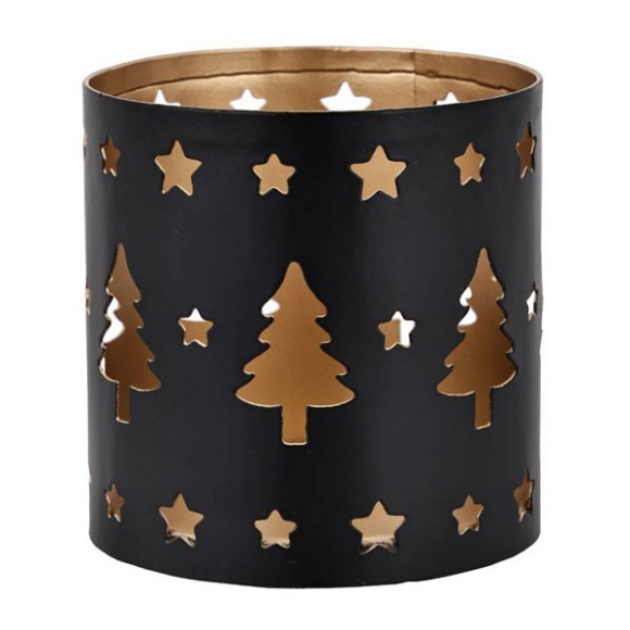 422062 Подсвечник LUGAIT, 75х80х75 мм, сталь, черный, золотой