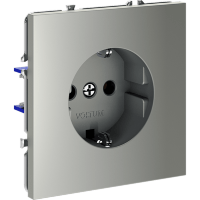 VLS040105 Розетка встраиваемая с заземлением максимальный ток 16 Ампер (3500 Ватт) стального цвета VOLTUM S70 (сталь)