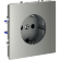 VLS040105 Розетка встраиваемая с заземлением максимальный ток 16 Ампер (3500 Ватт) стального цвета VOLTUM S70 (сталь)
