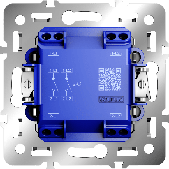 VLS0201M Механизм выключателя двухклавишного с максимальным током 10 Ампер или 2200 Ватт, при подключении к 220 вольтам VOLTUM S70