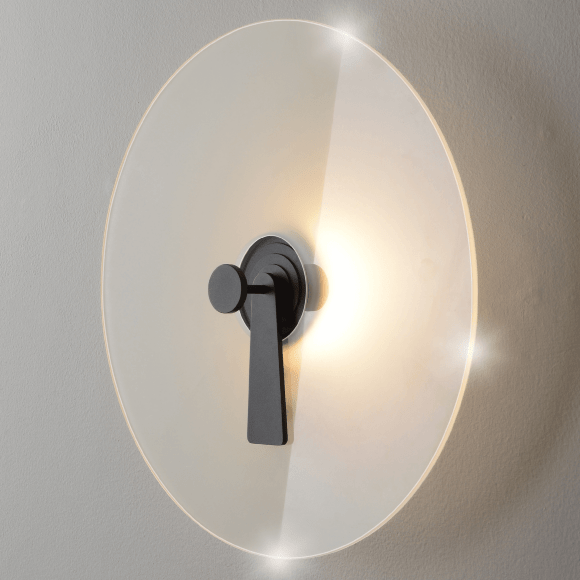 Crystal Lux CHIAROSCURO AP6W LED BLACK 3880/406 Дизайнерская светодиодная бра с механической регулировкой отсвета на стену, 6Вт 3000К 600лм CRI90, металл, стекло