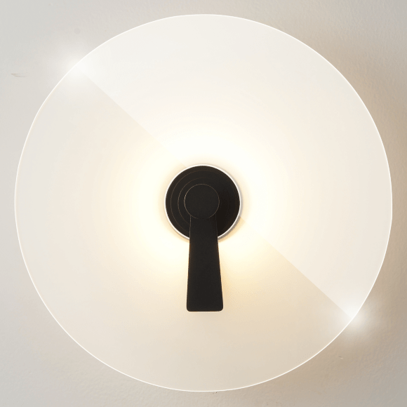 Crystal Lux CHIAROSCURO AP6W LED BLACK 3880/406 Дизайнерская светодиодная бра с механической регулировкой отсвета на стену, 6Вт 3000К 600лм CRI90, металл, стекло