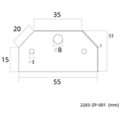 2203-ZP-001, заглушка, 2*L55xW33