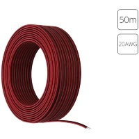Arte Lamp A20-2W Провод 2-х жильный для одноцветной (монохромной) светодиодной ленты, длина бухты 50м, калибр 20AWG, сечение 0,52 мм², луженая медь, красно-черная оплетка