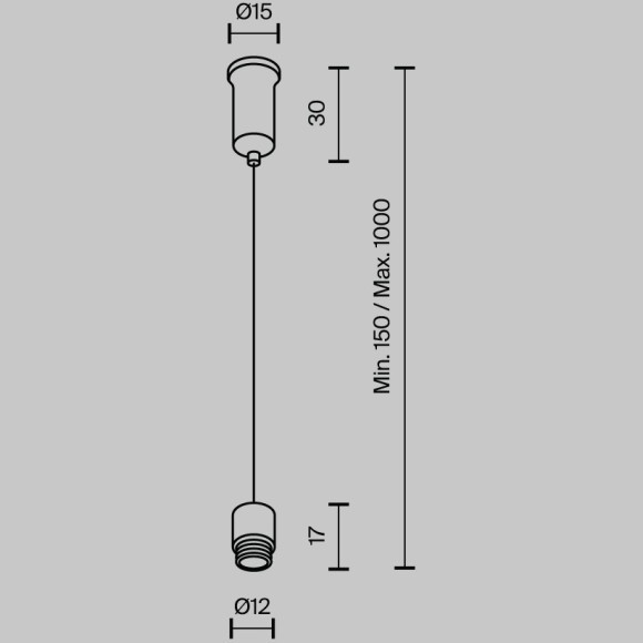 Тросовый подвес 1000мм для системы Maytoni Shelf CA028SW-L1000-B