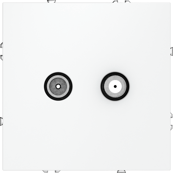 VLS060402 Розетка телевизионная оконечная для кабелей RG 6 - SAT 50 - SAT 703 - DG 113 (TV+SAT) (Телевизионный + Спутниковый) белого матового цвета VOLTUM S70 (белый матовый)