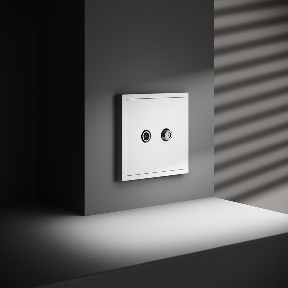 VLS060402 Розетка телевизионная оконечная для кабелей RG 6 - SAT 50 - SAT 703 - DG 113 (TV+SAT) (Телевизионный + Спутниковый) белого матового цвета VOLTUM S70 (белый матовый)