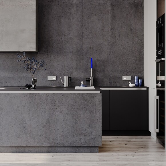 VLS010105 Выключатель встраиваемый одноклавишный стального цвета 10А (2200 Ватт) VOLTUM S70 (сталь)