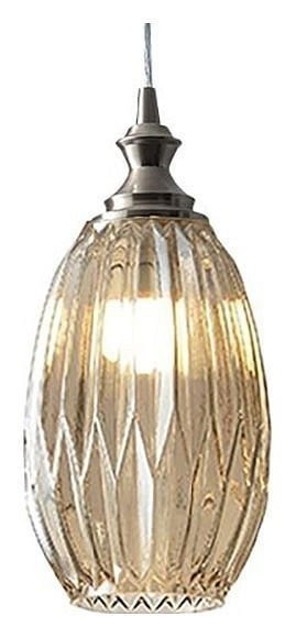Подвесной светильник с 1 плафоном Newport 6141/S nickel/cognac 6140 под лампу 1xE27 100W