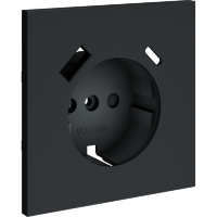 VLS001007 Накладка для розетки с заземлением и защитными шторками, с зарядкой от USB (ТИП С + ТИП A) графитового цвета VOLTUM S70 (графит)