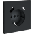 VLS001007 Накладка для розетки с заземлением и защитными шторками, с зарядкой от USB (ТИП С + ТИП A) графитового цвета VOLTUM S70 (графит)