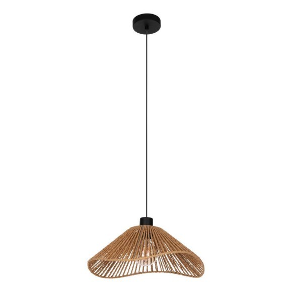 44072 LAVISTER Подвесной светильник с 1 лампой E27, 60Вт, H1100, Ø390, сталь черный / бумага натуральный