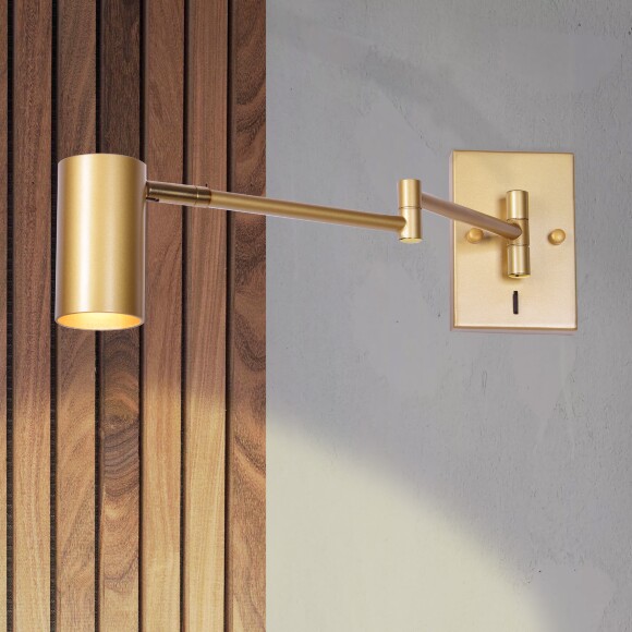 Прикроватный светильник Lightstar Loft 765633 золотой, поворотный, под лампу GU10, с выключателем