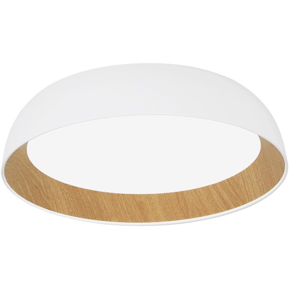 ST Luce MUSE  SLE1812-502-01 Светильник потолочный металлический накладной декоративный интерьерный, основание металл белый и древесная текстура, плафон акрил матовый белый, диаметр 45см, LED 36Вт 4000K 2520Лм CRI80 120° IP20 220В