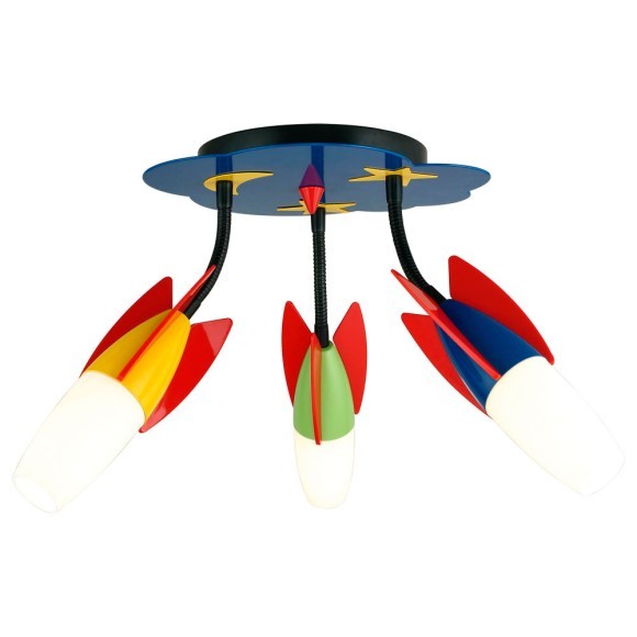 93185 EGLO LAIA 1 Люстра потолочная для детской комнаты, 3xE14, 12Вт, 3000К, стекло