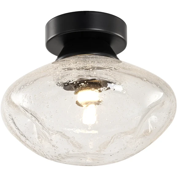 Favourite Cosmos 4804-1W Настенно-потолочный светильник (бра), основание металл черный матовый, плафон стекло прозрачное декоративной формы, под сменную лампу G9, IP20 220В, размеры в мм D135xW150xH150