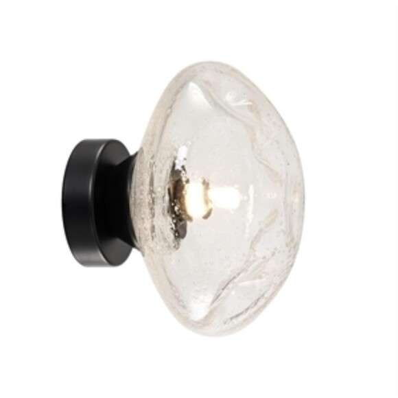 Favourite Cosmos 4804-1W Настенно-потолочный светильник (бра), основание металл черный матовый, плафон стекло прозрачное декоративной формы, под сменную лампу G9, IP20 220В, размеры в мм D135xW150xH150