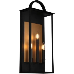 Favourite Lume 4299-3W Уличный настенный фасадный светильник с черным металлом, под лампы Е14 3шт макс. 40Вт, IP44, 220В, D140xW290xH610