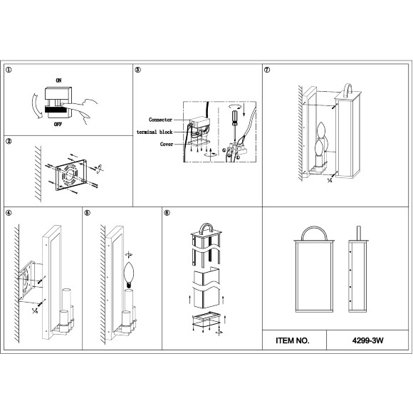 Favourite Lume 4299-3W Уличный настенный фасадный светильник с черным металлом, под лампы Е14 3шт макс. 40Вт, IP44, 220В, D140xW290xH610