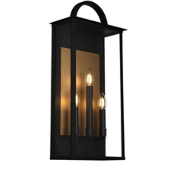 Favourite Lume 4299-3W Уличный настенный фасадный светильник с черным металлом, под лампы Е14 3шт макс. 40Вт, IP44, 220В, D140xW290xH610