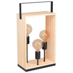 43416 Наст. лампа FAMBOROUGH, 3х40W (E27), 160х100, H400, основа 160х100, сталь, дерево, черный, нат