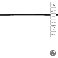 A7494PL-1BK Магнитный трековый светодиодный светильник диммируемый по 0.1-10V, 20Вт, 3000К, 1100лм, 120°, CRI90 Arte Lamp OPTIMA A7494PL-1BK Магнитный трековый светодиодный светильник диммируемый по 0.1-10V, 20Вт, 3000К, 1100лм, 120°, CRI90 Arte Lamp OPTIMA