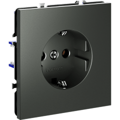 VLS040106 Розетка встраиваемая с заземлением максимальный ток 16 Ампер (3500 Ватт) титанового цвета VOLTUM S70 (титан)