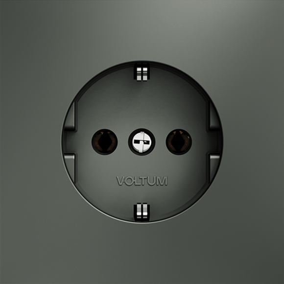VLS040106 Розетка встраиваемая с заземлением максимальный ток 16 Ампер (3500 Ватт) титанового цвета VOLTUM S70 (титан)