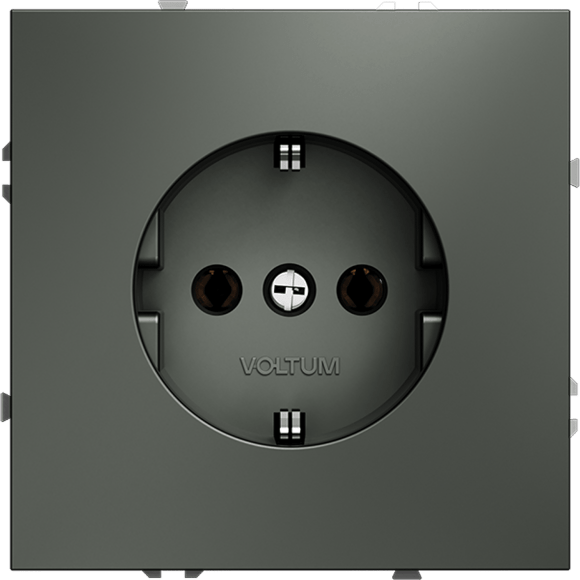 VLS040106 Розетка встраиваемая с заземлением максимальный ток 16 Ампер (3500 Ватт) титанового цвета VOLTUM S70 (титан)