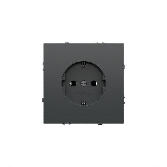 VLS040106 Розетка встраиваемая с заземлением максимальный ток 16 Ампер (3500 Ватт) титанового цвета VOLTUM S70 (титан)