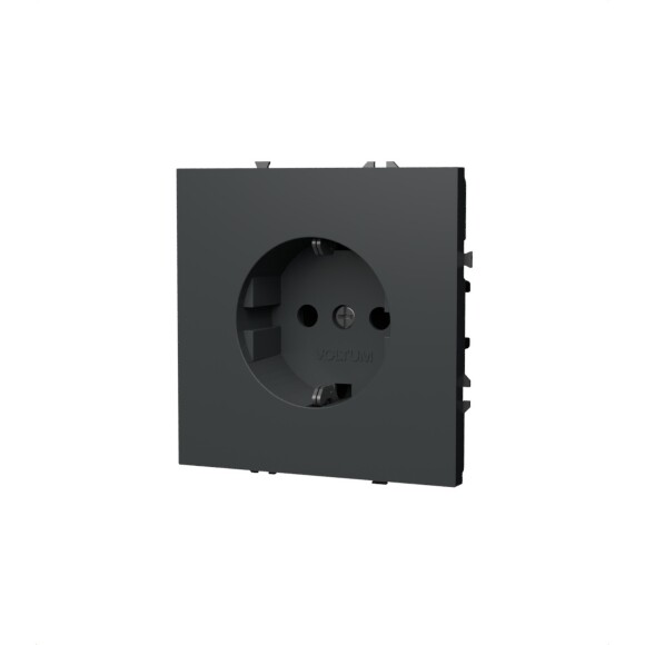 VLS040106 Розетка встраиваемая с заземлением максимальный ток 16 Ампер (3500 Ватт) титанового цвета VOLTUM S70 (титан)