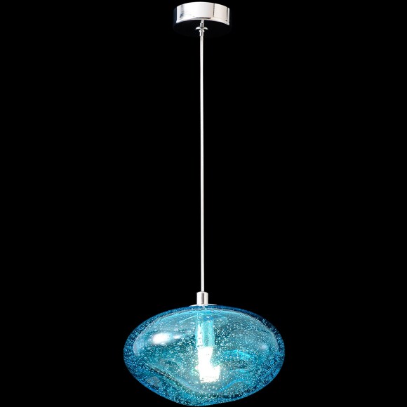 Crystal Lux FORMLESS SP1 BLUE 4124/201 Светильник подвесной с голубым стеклянным плафоном диаметром 15см под лампу G9