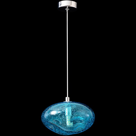 Crystal Lux FORMLESS SP1 BLUE 4124/201 Светильник подвесной с голубым стеклянным плафоном диаметром 15см под лампу G9