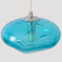 Crystal Lux FORMLESS SP1 BLUE 4124/201 Светильник подвесной с голубым стеклянным плафоном диаметром 15см под лампу G9