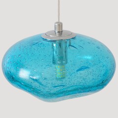 Crystal Lux FORMLESS SP1 BLUE 4124/201 Светильник подвесной с голубым стеклянным плафоном диаметром 15см под лампу G9