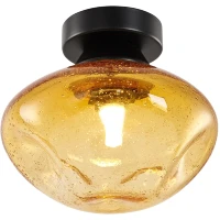 Favourite Cosmos 4805-1W Настенно-потолочный светильник (бра), основание металл черный матовый, плафон янтарное прозрачное стекло декоративной формы, под сменную лампу G9, IP20 220В, размеры в мм D135xW150xH150
