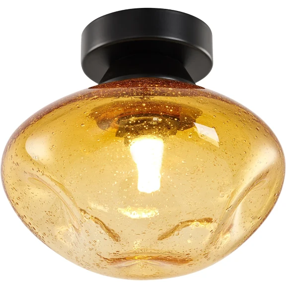 Favourite Cosmos 4805-1W Настенно-потолочный светильник (бра), основание металл черный матовый, плафон янтарное прозрачное стекло декоративной формы, под сменную лампу G9, IP20 220В, размеры в мм D135xW150xH150