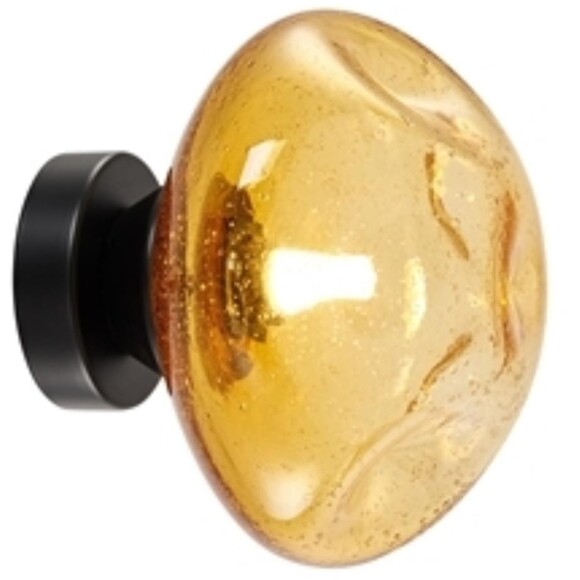 Favourite Cosmos 4805-1W Настенно-потолочный светильник (бра), основание металл черный матовый, плафон янтарное прозрачное стекло декоративной формы, под сменную лампу G9, IP20 220В, размеры в мм D135xW150xH150