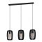 900505 BAJAZZARA Подвесной потолочный светильник с тремя лампами E27, 120Вт, сталь, дерево, черный, L890 H1100 B190