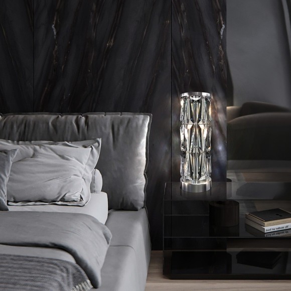 Интерьерная настольная лампа хрустальная с выключателем Puntes MOD043TL-02CH