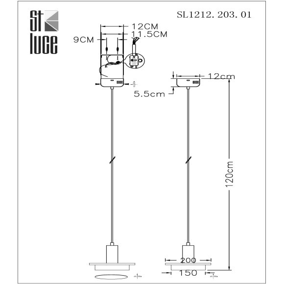 SL1212.203.01 Подвес ST-Luce Латунь/Латунь, Белый LED 1*12W 3000K OLTARNO
