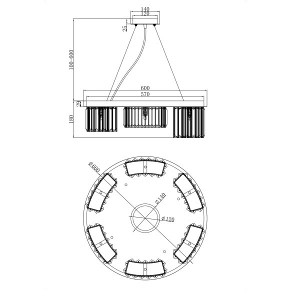 Подвесной светильник Maytoni MOD083PL-06CH